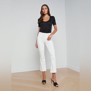 L’AGENCE NWT Mira Cropped Bootcut Jean in White Size 25